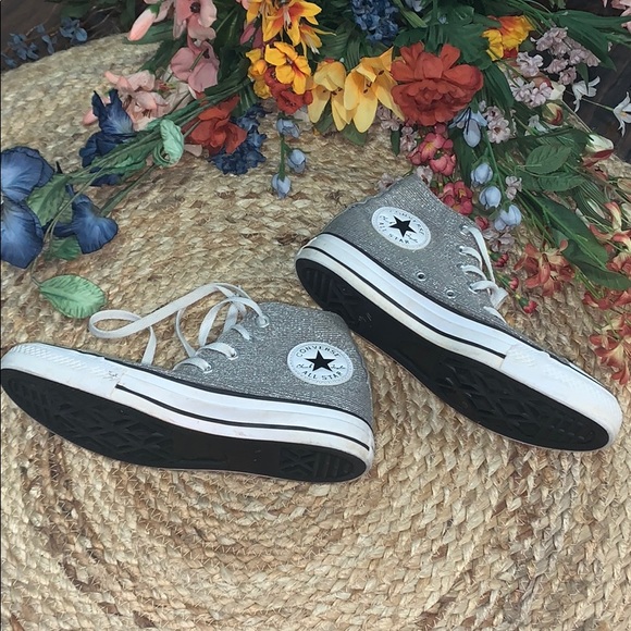 Converse Shoes - Converse silver high top